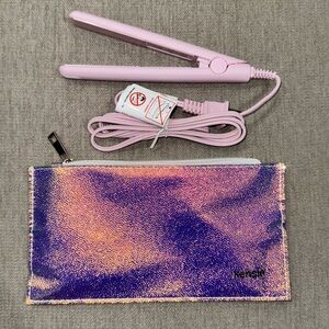 NEW Kensie Nano Mini Hair Straightener w/ Travel Holographic Bag